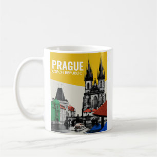 Praag Tsjechië Oude Stad Skyline Collage Koffiemok