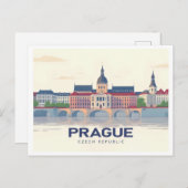 Praag Tsjechië Pastelreizen Briefkaart (Voorkant / Achterkant)