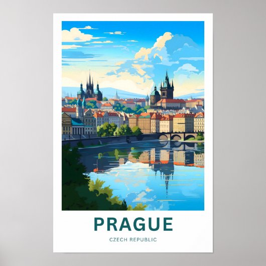Praag Tsjechië Reisprint Poster (Voorkant)