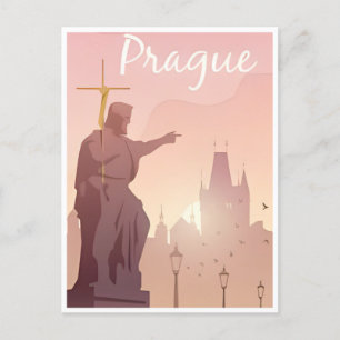 Praag Tsjechië Reizen  illustratie Briefkaart