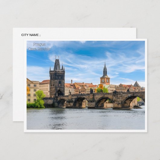 Praag Tsjechië République tchèque Briefkaart (Voorkant / Achterkant)