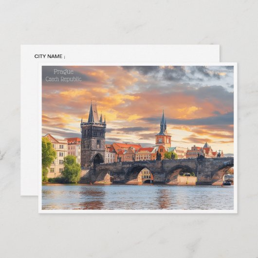 Praag Tsjechië République tchèque Briefkaart (Voorkant / Achterkant)