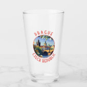 Praag Tsjechië Retro Distressed Circle Glas (Voorkant)