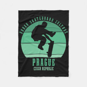 Praag Tsjechië Skateboarder Urn Skateboarden Fleece Deken
