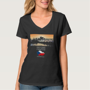 Praag Tsjechië Skyline Vakantie Souvenir ci T-shirt