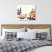 Praag, Tsjechië - Stretched Canvas Print (Insitu (Slaapkamer))