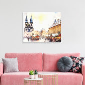 Praag, Tsjechië - Stretched Canvas Print (Insitu (Woonkamer))