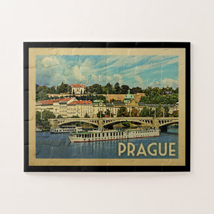 Praag Tsjechië Vintage Travel Legpuzzel