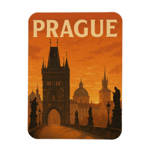 Praag Tsjechië Vintage Travel Magneet