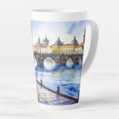 Praag - Tsjechië Waterverf Sketch | Latte Mok (Rechterhoek)