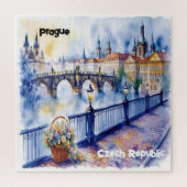 Praag - Tsjechië Waterverf Sketch | Legpuzzel (Verticaal)