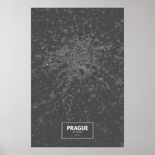Praag, Tsjechië (zwart wit) Poster (Voorkant)