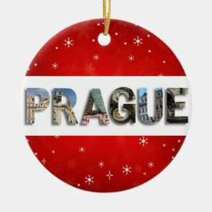 Praag Tsjechische Republiek Reisfoto's Kerstmis Keramisch Ornament