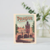 Praag Tsjechische Republiek Reiskunst Briefkaart (Staand voorkant)