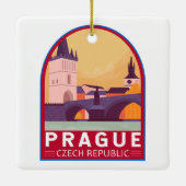 Praag Tsjechische Republiek Reiskunst Keramisch Ornament (Achterkant)