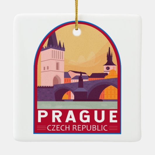 Praag Tsjechische Republiek Reiskunst Keramisch Ornament (Achterkant)