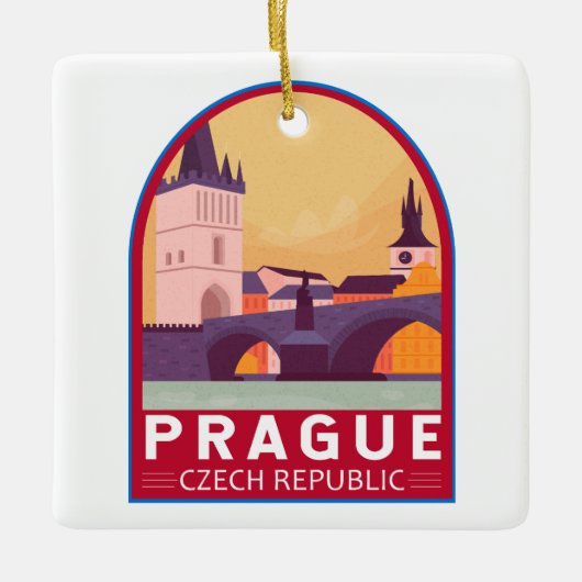 Praag Tsjechische Republiek Reiskunst Keramisch Ornament (Voorkant)