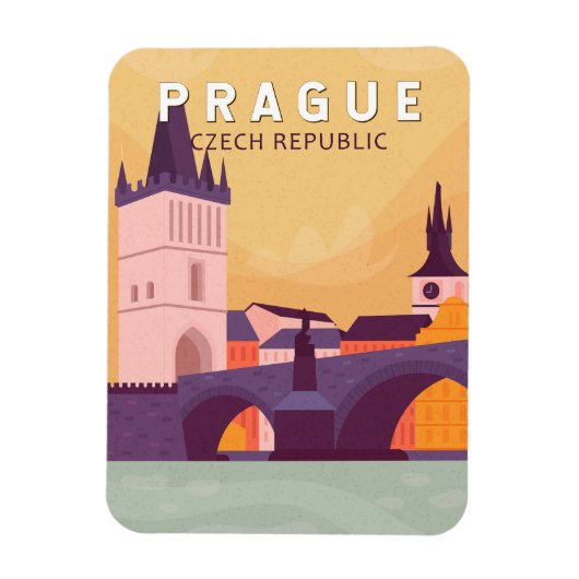 Praag Tsjechische Republiek Reiskunst  Magneet (Verticaal)
