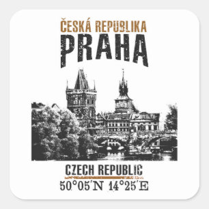 Praag Vierkante Sticker