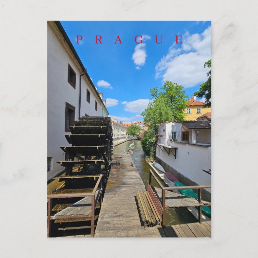 Praag Watermolen uitzicht briefkaart (Voorkant)