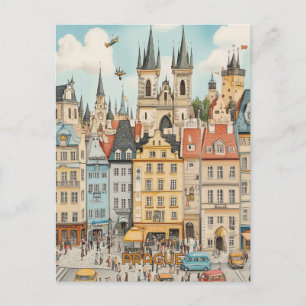 Praagse architectuur briefkaart