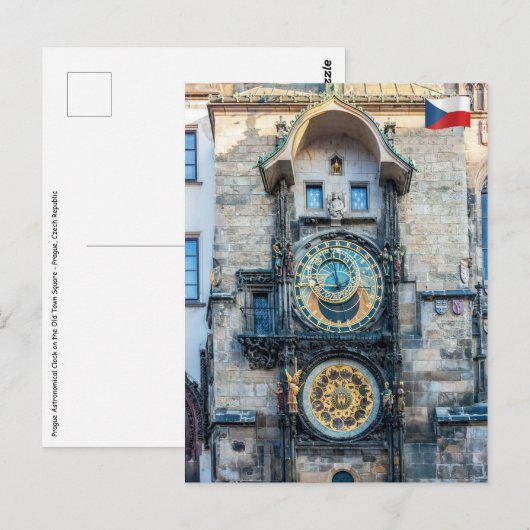 Praagse Astronomische Klok Briefkaart (Voorkant / Achterkant)