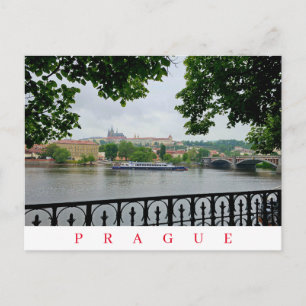 Praagse Burcht en River uitzicht briefkaart