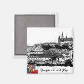 Praagse magneet, Karelsbrug / Praagse burcht Magneet (Voorkant / Achterkant)