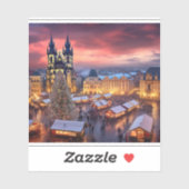 Praagse markt Kerstmis Sticker (Vel)