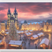 Praagse markt Kerstmis Sticker (Voorkant)