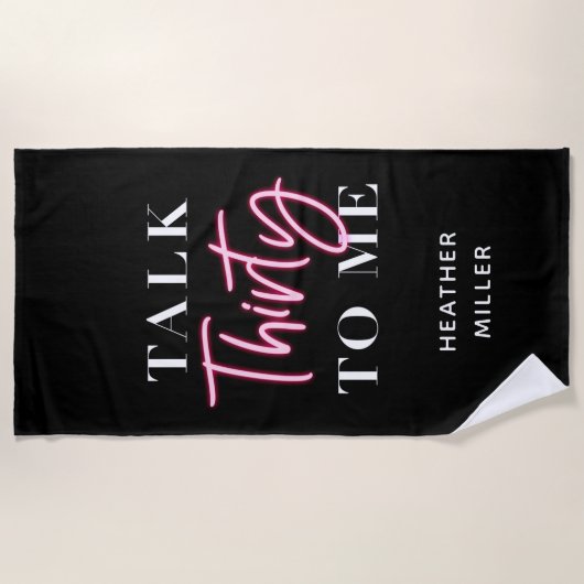 Praat 30 Met Mij 30e Verjaardagsfeest Strandlaken (Voorkant)