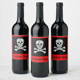 Praat als een Pirate Day en Halloween Wijn Etiket