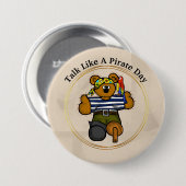 Praat als een Pirate Day Teddy Bear Pirate Button (Voorkant /achterkant)
