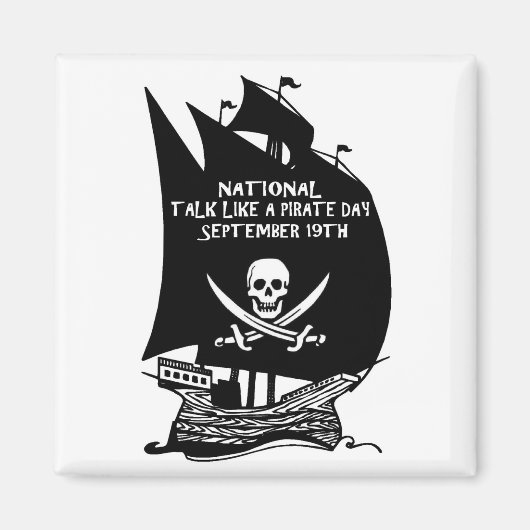 Praat als een piratendagschip magneet (Voorkant)