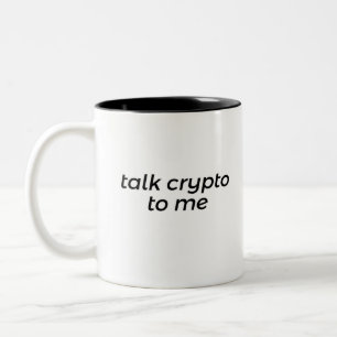 Praat crypto tegen mij tweekleurige koffiemok