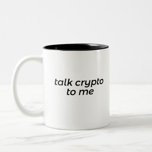 Praat crypto tegen mij tweekleurige koffiemok (Links)