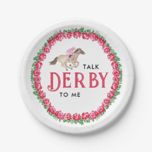 Praat Derby tegen Me Paardenrace Derby Bruidsmei Papieren Bordje