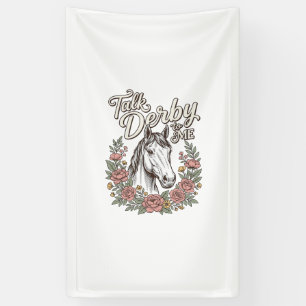Praat Derby Tegen Mij Bloemig Paard Vintage T-shir Spandoek