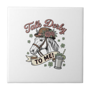 Praat Derby Tegen Mij Paard Mint Julep Vintage T-s Tegeltje