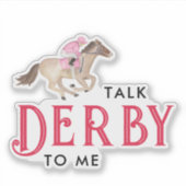 Praat Derby tegen Mij | Paardenrace Derby Bruidsme Sticker (Voorkant)