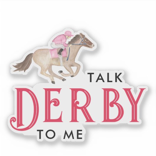 Praat Derby tegen Mij | Paardenrace Derby Bruidsme Sticker (Voorkant)