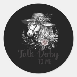Praat Derby To Me Floral Horse Racing Funny Horses Ronde Sticker