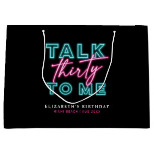 Praat dertig tegen me vuil 30 neon blauw & roze groot cadeauzakje