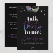 Praat dertig tegen mij 30ste verjaardagsfeestje kaart (Voorkant / Achterkant)