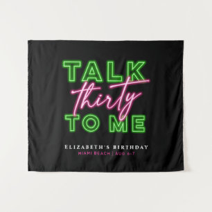 Praat Dertig Tegen Mij Vies 30 Neon Groen & Roze Wandkleed