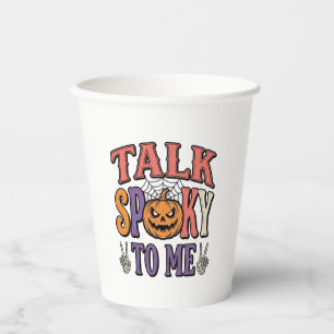 Praat Griezelig Met Mij Vintage Halloween T-shirt  Papieren Bekers
