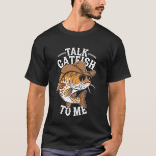 Praat Meerval Met Me Grappige Meerval Cowboy Visse T-shirt