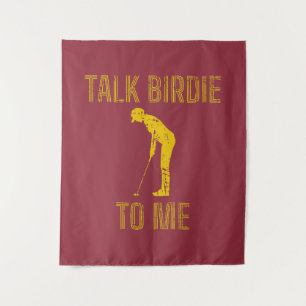 Praat met Birdie tegen mij Funny Golf Lover Wandkleed
