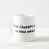 Praat met Chat GPT witte mok (Voorkant links)