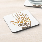 Praat met de hand bier onderzetter (Linkerzijde)